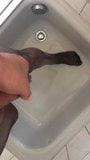 Black pantyhose in the shower snapshot 7