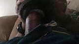 Big Black dick solo masturbation with a nutshot at end snapshot 7