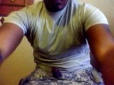 Beefy Black Soldier Jerks Off & Cums snapshot 1