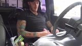 Fit as fuck guy wanks and cums in his car snapshot 8