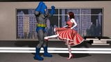 Rita Farr kicks Batman in the balls snapshot 4