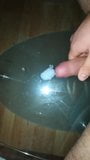 cum on glass table snapshot 5