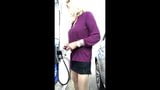 Gas station in Purple top and pantyhose snapshot 2