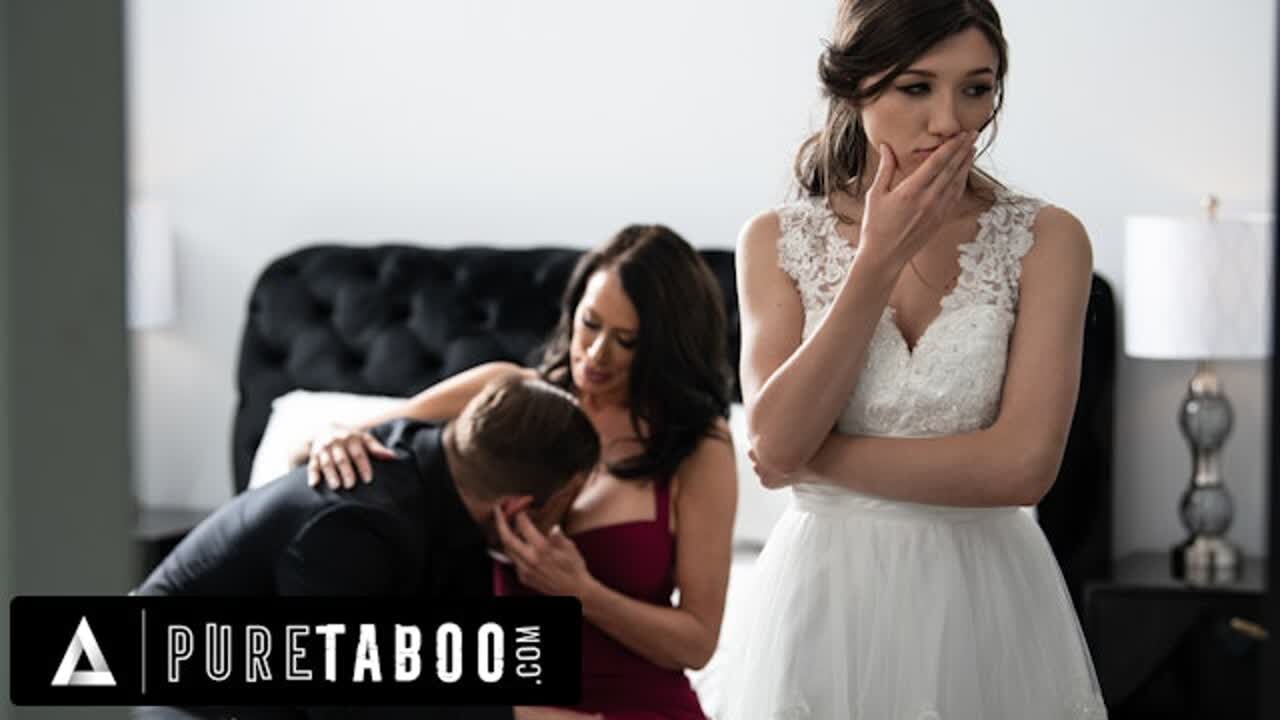 Pure taboo sposa maya woulfe beccato fidanzato ansioso succhiare i seni della sua matrigna Reagan foxx