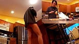 Secretly butt ass naked behind my subscribers back while filming a Youtube cooking video snapshot 3