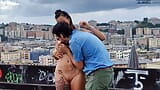 Outdoor Public Sex: Real Sex on a Balcony Right in the City Center - MILF with BIG BOOBS snapshot 3