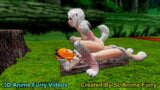 White Anime Dog Girl Riding Outdoors Sex in the Forest snapshot 8