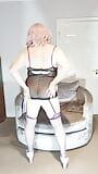 Sexy TV is sheer basque and stockings snapshot 1