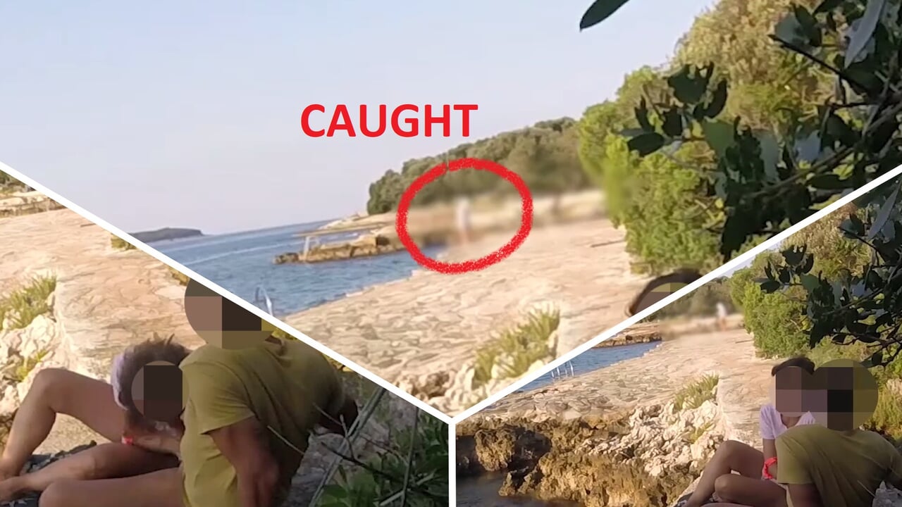 Cikgu remaja menghisap zakar saya di pantai awam di Croatia Di Hadapan Semua Orang - Ia Sangat Berisiko Dengan Orang Berdekatan - Misscreamy