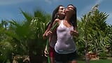 Bored with Watering the Lawn, Sandra Shine and Megan Decide to Make Each Other Wet snapshot 4