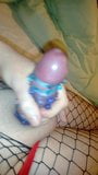 Cumming wearing Fishnets, Red Panties & Cock 6 Rings Sleeve snapshot 6