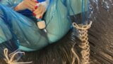 Blue Transparent PVC Plastic Masturbation snapshot 14