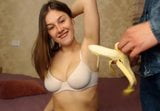 Slut eats banana with her gay friend snapshot 11