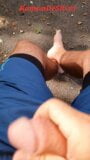 Master Ramon relaxes on the park bench and massages his hot feet and his divine cock, great snapshot 5