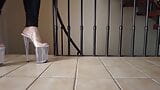 Walking in my new Pleaser Infinity-908 Clear High Heels snapshot 1