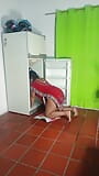 My stepsister gets stuck cleaning the fridge, I fuck her and cum in her vagina and ass snapshot 3