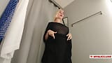 Try On Haul Transparent Clothes with huge tits, at the fitting room. Completely See Through Clothes, snapshot 1