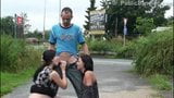 PUBLIC threesome sex with 2 girls PART 1 snapshot 11