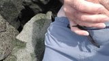 Jerking off on public beach-Big Cum Shot-Hairy Bear snapshot 15