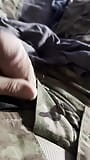 US army soldier horny of course and jerking off on some boxer briefs for a follower snapshot 3