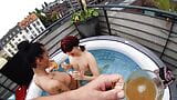 German chicks playing with each others pussies in a hot tub snapshot 5