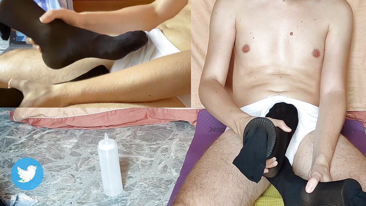 Watch Silicone Sockjob with Black Sheer Socks with My Underwear Soaked in L...
