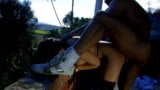 Balcony striptease ends with doggystyle and cum in mouth snapshot 12