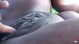 Hot and Pregnant Black Lesbian Fucks Her Firend in and Beside the Outdoor Pool snapshot 14