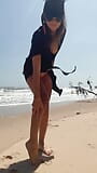 Me- Naked Teen Girl Shows Pussy, Legs and Feet and Toes, Foot, Leg Fetish on Nudist Beach Outdoor snapshot 12