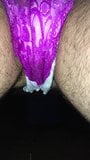 Purple lace panties with panty pads snapshot 7