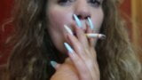 Giving a SLOPPY CLOSE-UP BLOWJOB TO A DILDO while SMOKING a CIGARETTE!! snapshot 13