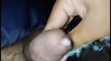 Masturbation et éjaculation sur une culotte noire lisse snapshot 9