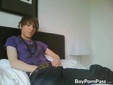 Emo twink wanking his big cock on cam snapshot 1