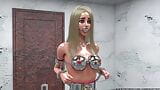 Une adolescente blonde bâillonnée et menottée, animation 3D BDSM snapshot 4