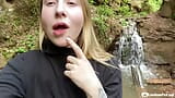 Girlfriend gets a facial in the woods snapshot 13