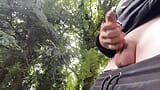 Young Guy jerking his Big Cock in a Public Forest snapshot 1