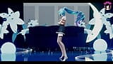 Adult miku - सेक्सी स्कर्ट में नाचना + क्रमिक कपड़े उतारना (3डी हेनतई) snapshot 3