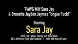 Pawg 熟女 sara jay 和黑发女郎 jayden jaymes 舌头操！ snapshot 1