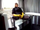 Lady Viane presenting wanking, jerking off in the lovemobil snapshot 2