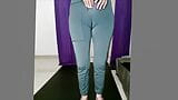 wetting yoga pants showing wet camel toe cunt snapshot 3