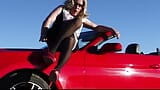 Desert Mustang Lady Playing, Mrs Samantha and her Red Mustang snapshot 8