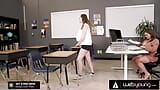 Busty Hazel Moore and Her Bestie Reward Themselves With Pussy Eating On Teacher's Desk After an Exam snapshot 4
