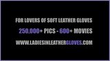 Posh british brunette Milf teases in nylons leather gloves snapshot 1