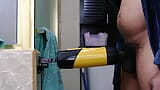 Ruined Cumshot with Hands Free Stroker Hard Thrusting Orgasm with Cum Dripping from Tip of BBC snapshot 8