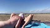 my husband in chastity cage licks my ass on the beach snapshot 9