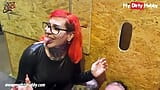 MyDirtyHobby - peituda ruiva masturbando paus duros no gloryhole snapshot 11