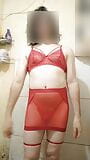 Lingerie jupe sexy rouge snapshot 1