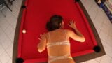 Anal sex and facial on the pool table for Lety Howl in POV snapshot 2