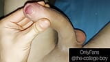 Teen Plays with Uncut Cock AND Huge Foreskin, CUMSHOT JERK OFF snapshot 2