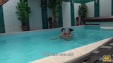 Young cuckold let stranger nail slutty girlfriend by pool snapshot 2